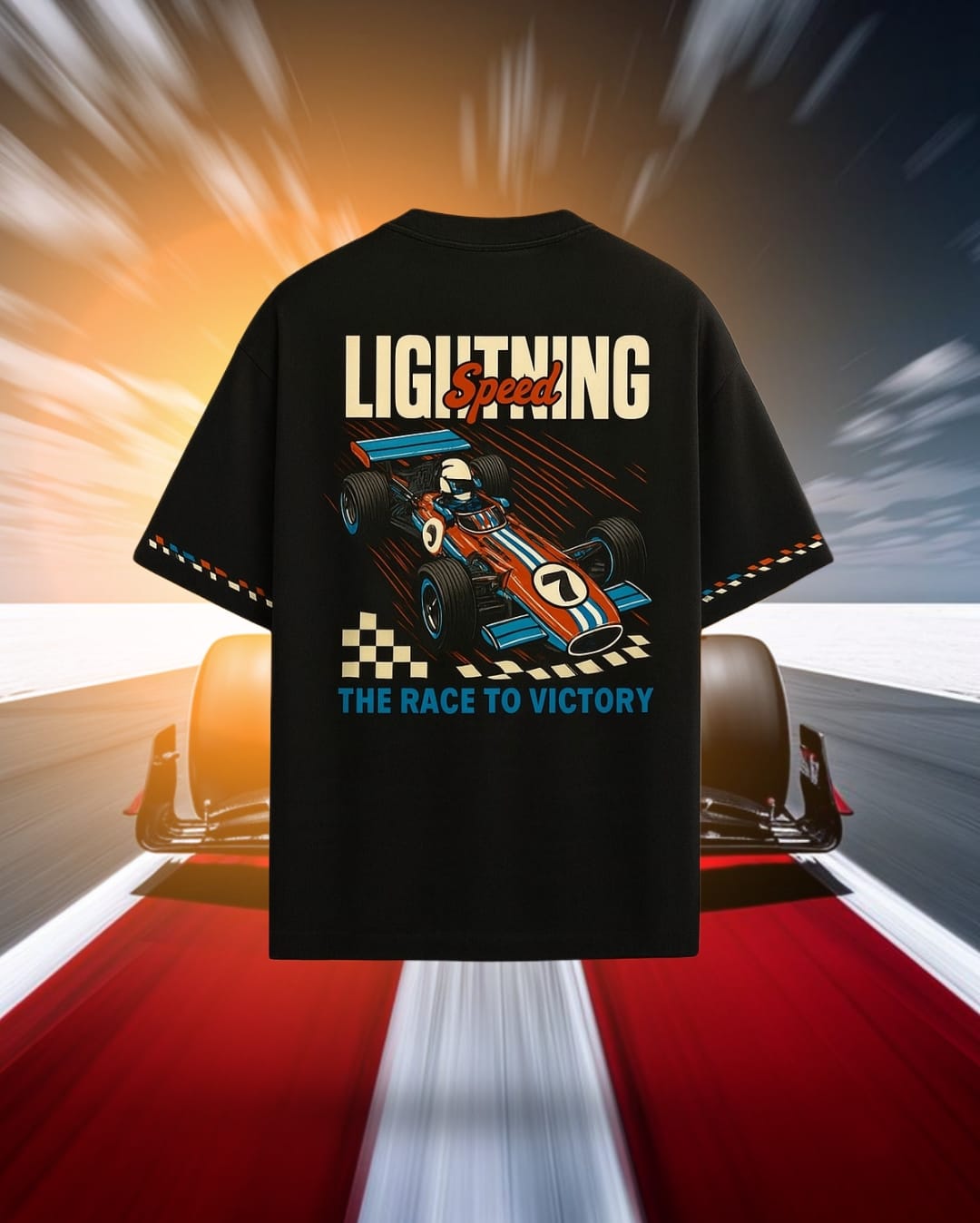 F1 Lightning Speed Oversized Tee - The Race to Victory