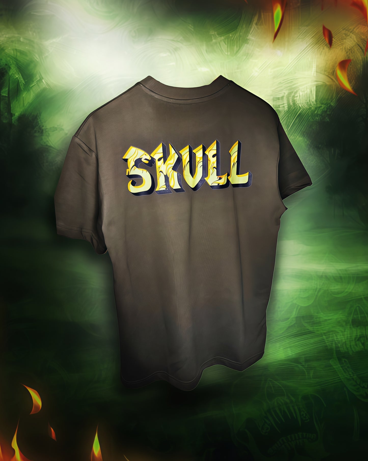 SKULLFIRE Oversized Tee – Ignite Your Dark Side