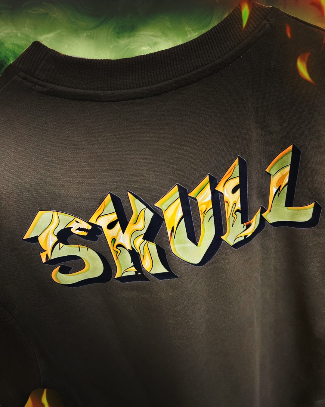 SKULLFIRE Oversized Tee – Ignite Your Dark Side