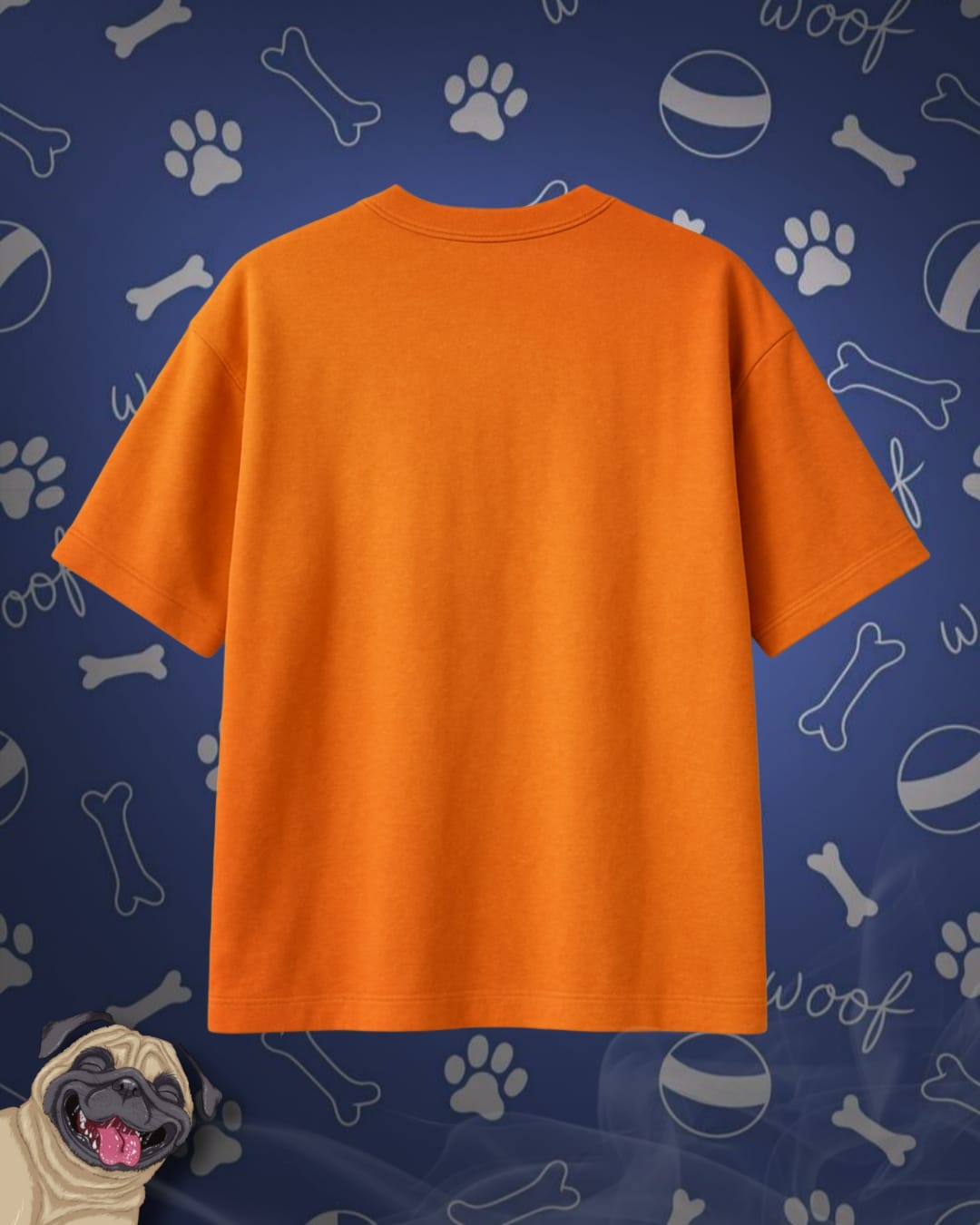 Pocket Pug Vibes Minimal Oversized Tee