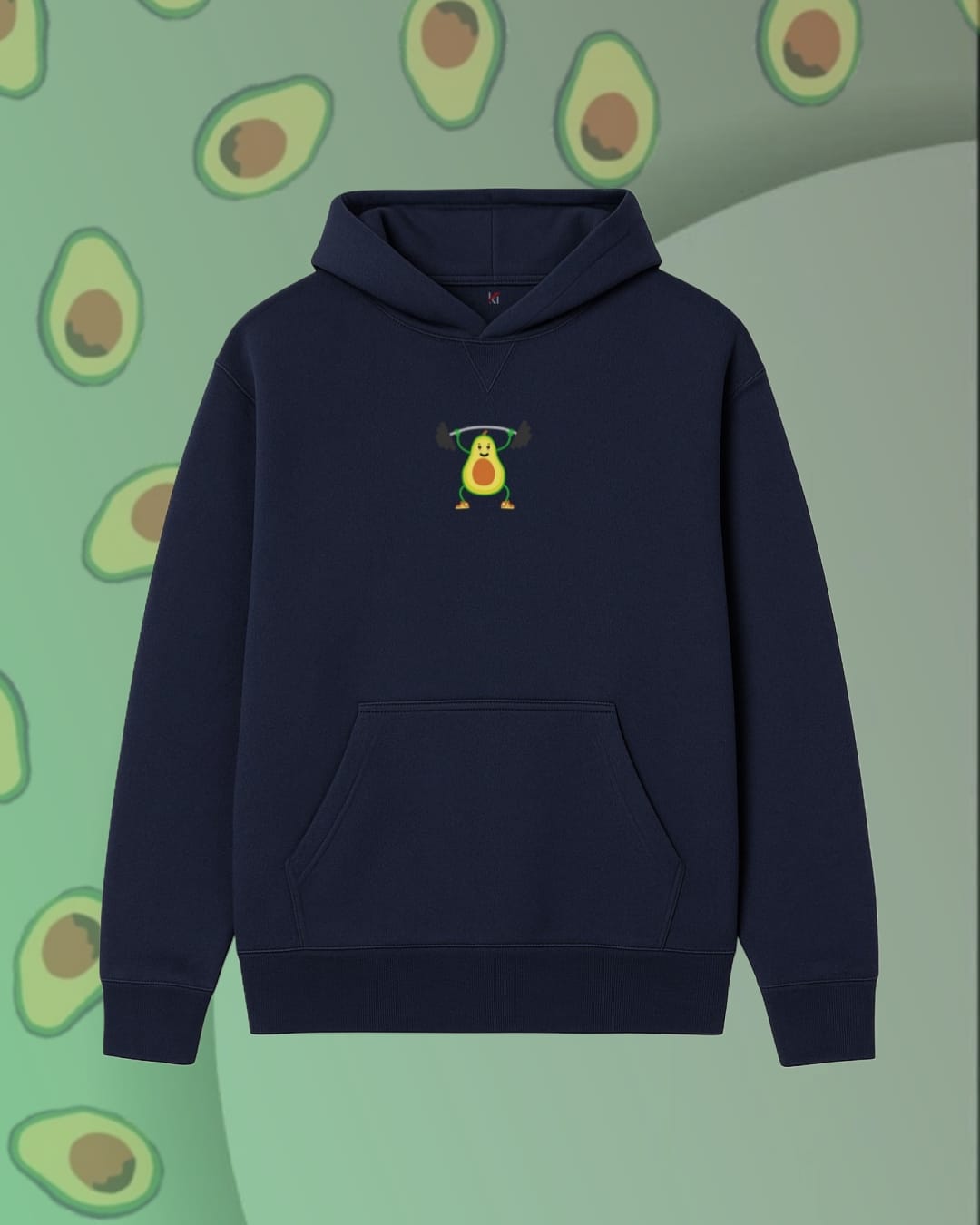 Navy Blue Minimal Avocado Hoodie