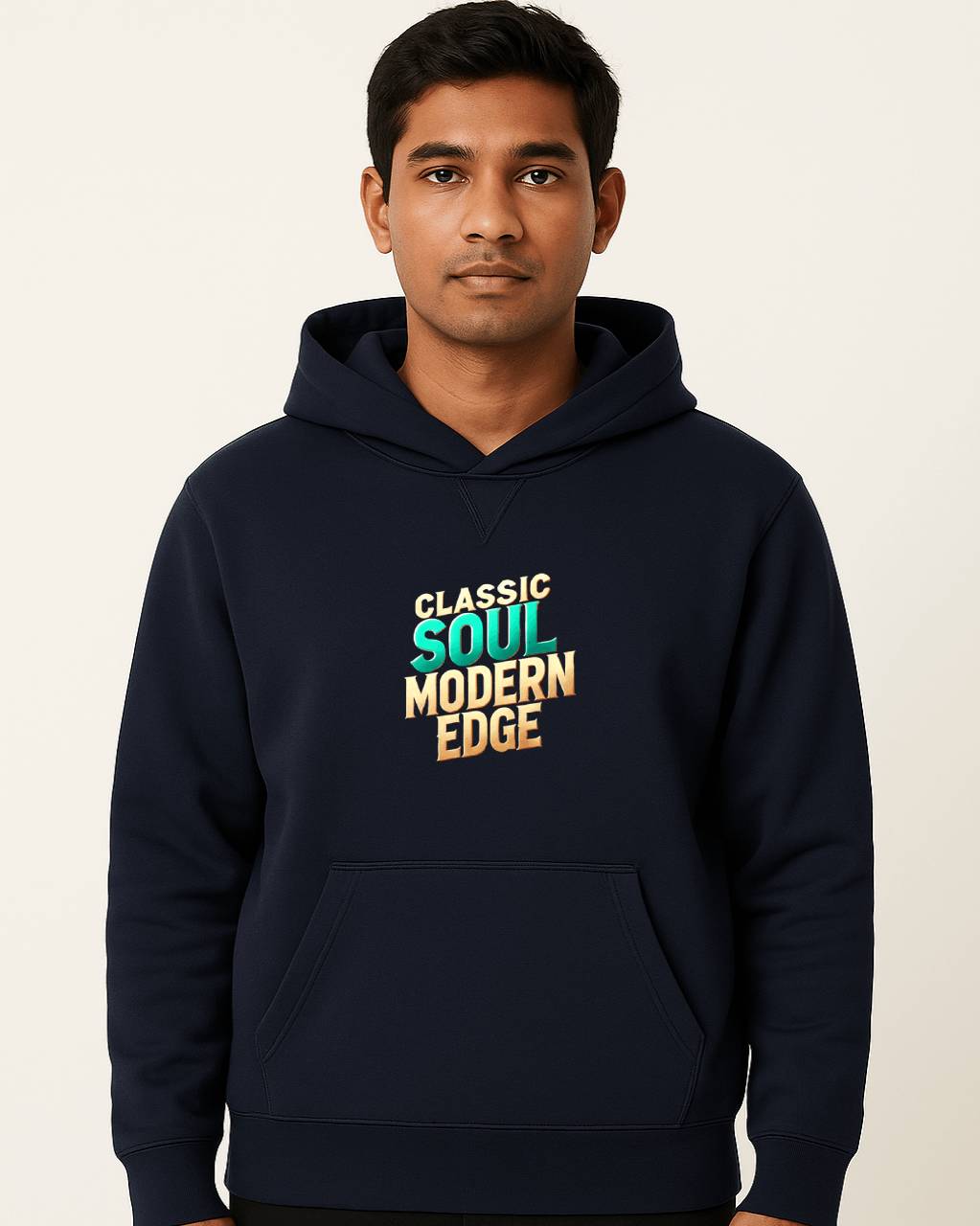 Modern Krishna Hoodie Navy Blue