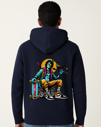 Modern Krishna Hoodie Navy Blue